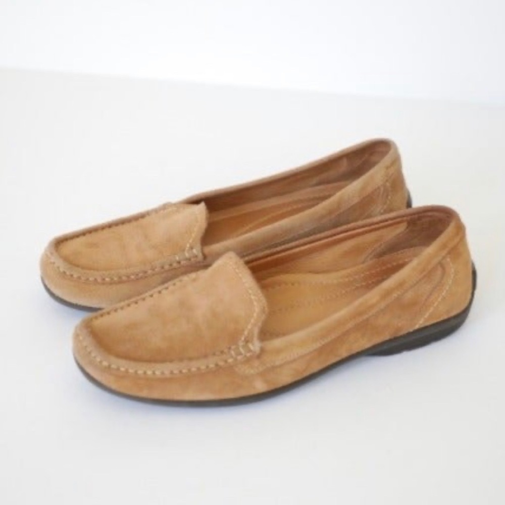 COPY - Womens MinnetonkaTan Suede Leather Loafers 10